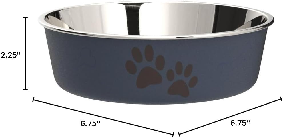 Bella Dog Bowls- Stainless Steel Dog & Cat Bowls - Spill Proof Dog Food Bowl, Cat Bowl, Puppy Essentials & Pet Supplies Great for Home & Travel (Medium 20-35 Lbs, Blueberry) - Best Pet Care Store