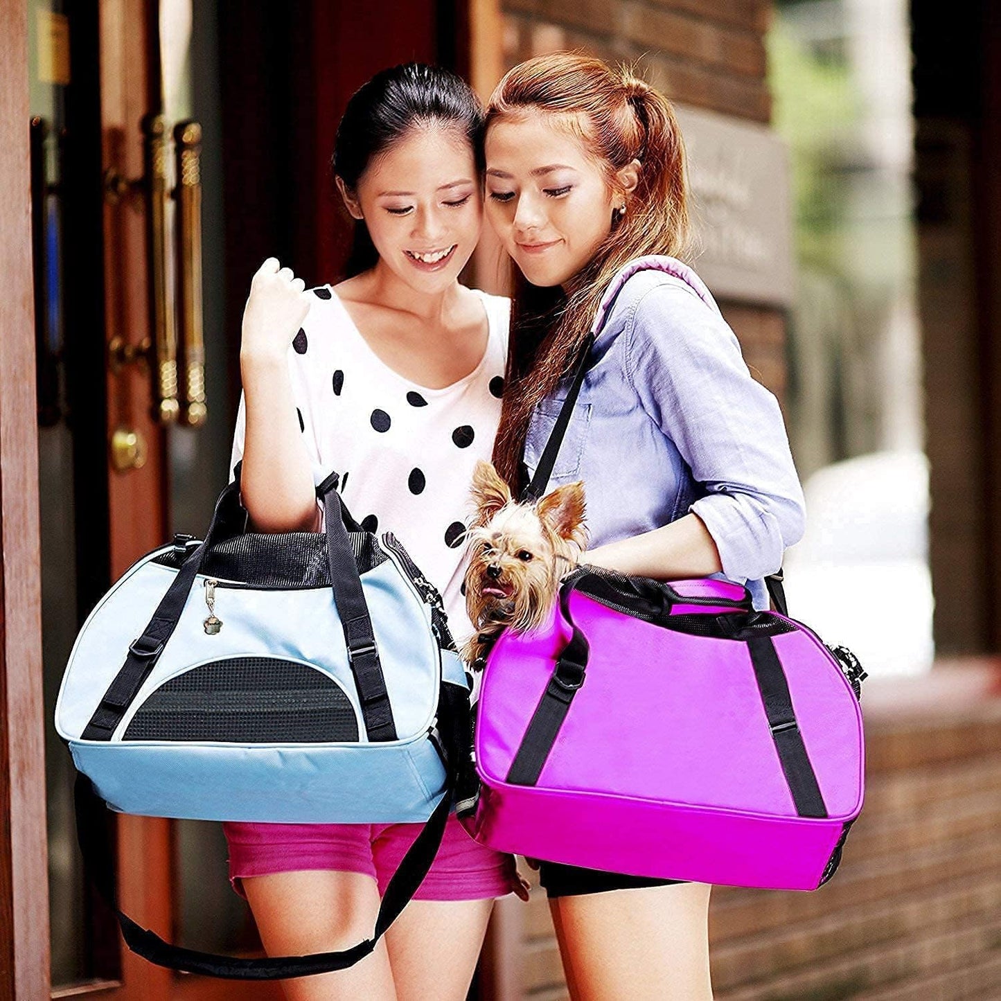 Cat Carrier,Soft-Sided Pet Travel Carrier for Cats,Dogs Puppy Comfort Portable Foldable Pet Bag Airline Approved (Small Rosered) - Best Pet Care Store