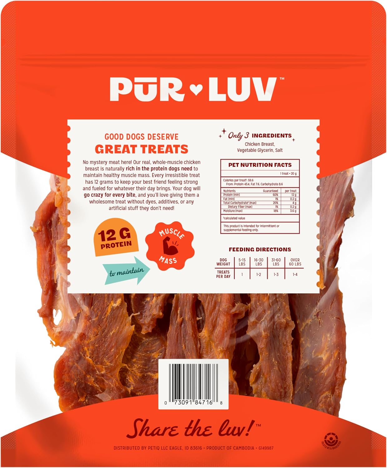 Chicken Jerky Dog Treats, Made with 100% Real Chicken Breast, 16 Ounces, Healthy, Easily Digestible, Long-Lasting, High Protein, Satisfies Dog'S Urge to Chew - Best Pet Care Store