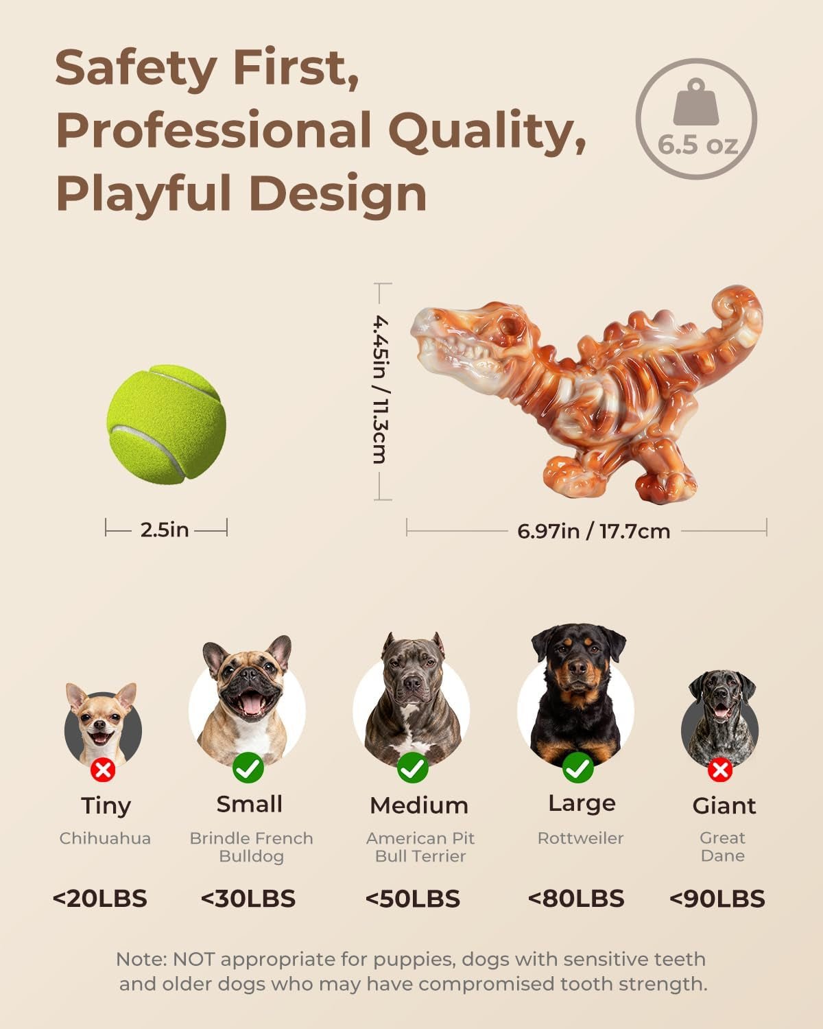 Dinobone 2-Pack Nylon Dog Chew Toys – Tough Bones for Aggressive Chewers, Bacon Flavor - Best Pet Care Store