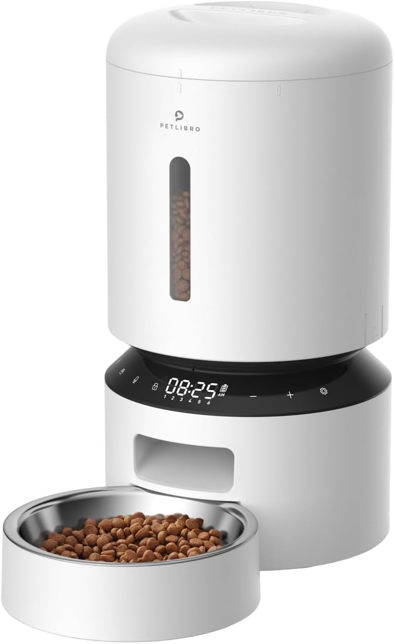 PETLIBRO Automatic Cat & Dog Feeder – 5L Timed Dry Food Dispenser, Up to 6 Meals/Day, White - Best Pet Care Store