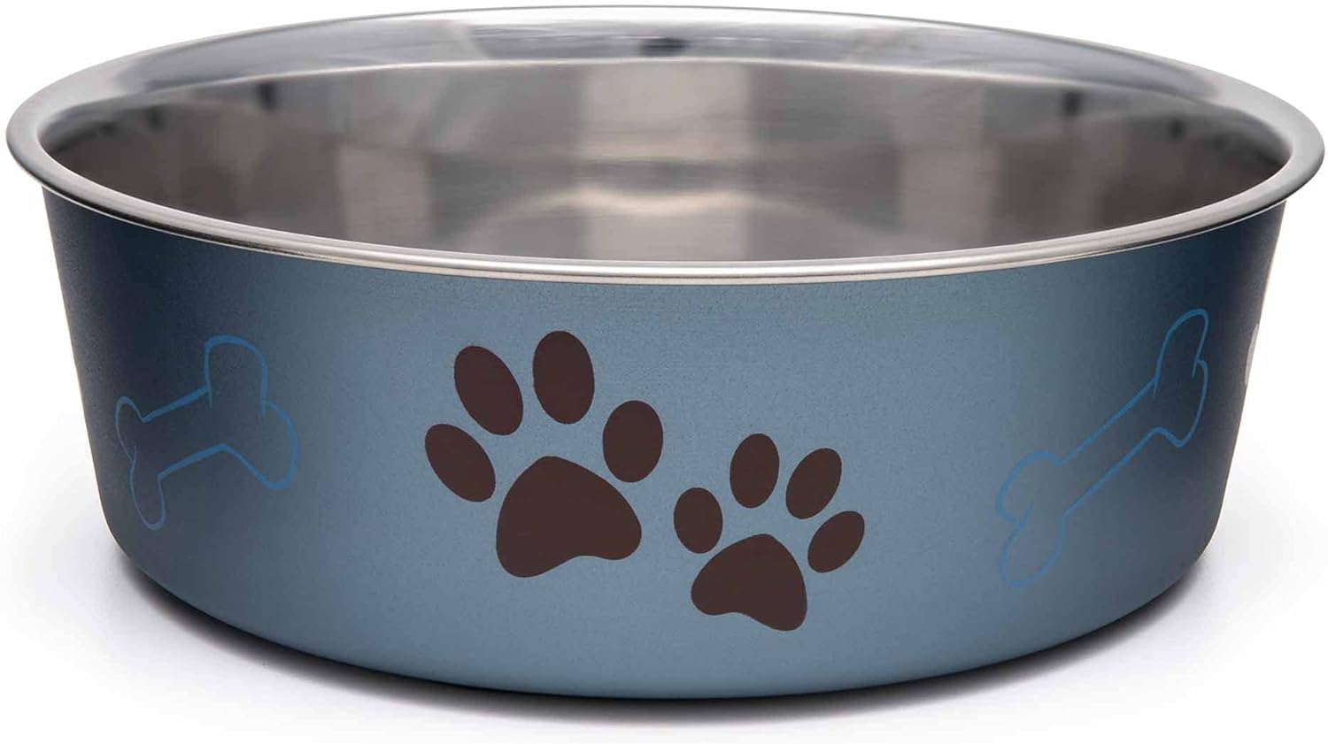 Bella Dog Bowls- Stainless Steel Dog & Cat Bowls - Spill Proof Dog Food Bowl, Cat Bowl, Puppy Essentials & Pet Supplies Great for Home & Travel (Medium 20-35 Lbs, Blueberry) - Best Pet Care Store