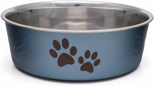 Bella Dog Bowls- Stainless Steel Dog & Cat Bowls - Spill Proof Dog Food Bowl, Cat Bowl, Puppy Essentials & Pet Supplies Great for Home & Travel (Medium 20-35 Lbs, Blueberry) - Best Pet Care Store