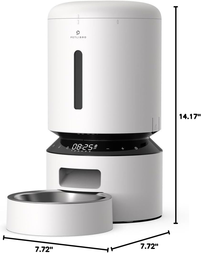 PETLIBRO Automatic Cat & Dog Feeder – 5L Timed Dry Food Dispenser, Up to 6 Meals/Day, White - Best Pet Care Store