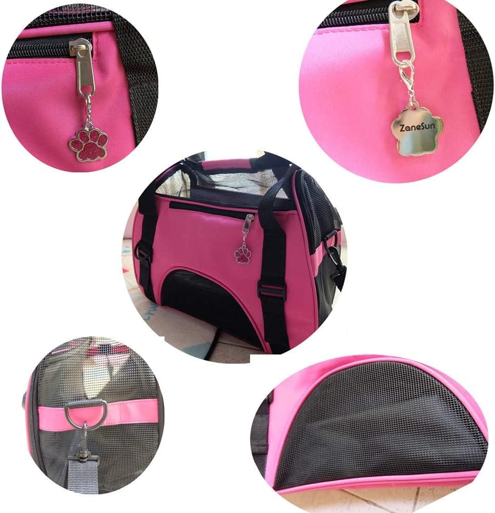 Cat Carrier,Soft-Sided Pet Travel Carrier for Cats,Dogs Puppy Comfort Portable Foldable Pet Bag Airline Approved (Small Rosered) - Best Pet Care Store