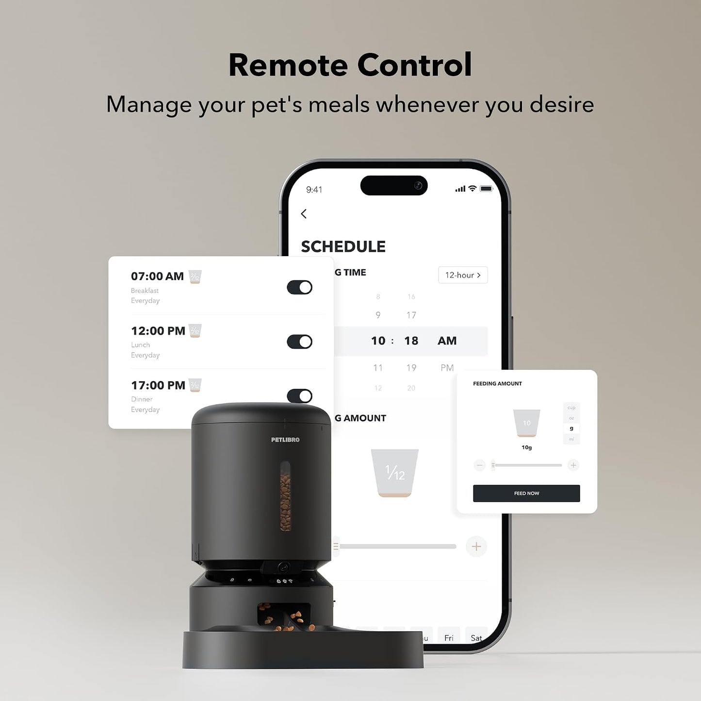 PETLIBRO Automatic Cat Feeder with Camera for Two Cats, 1080P HD Video with Night Vision, 5G Wifi Pet Feeder with 2-Way Audio for Cat & Dog, Low Food & Motion & Sound Alerts, Dual Tray, Black 5L - Best Pet Care Store