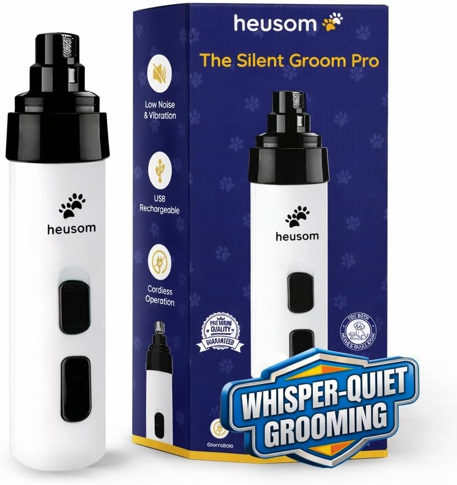 Silent Groom Pro Pet Nail Grinder | Whisper Quiet Claw Trimmer for Dogs, Cats and Other Animals | Safe & Stress Free Nail Grooming, Ideal for Sensitive Dogs of All Breeds & Sizes - Best Pet Care Store