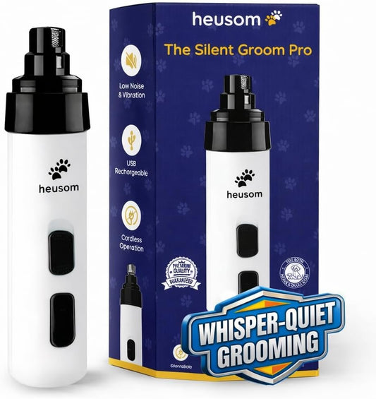 Silent Groom Pro Pet Nail Grinder | Whisper Quiet Claw Trimmer for Dogs, Cats and Other Animals | Safe & Stress Free Nail Grooming, Ideal for Sensitive Dogs of All Breeds & Sizes - Best Pet Care Store