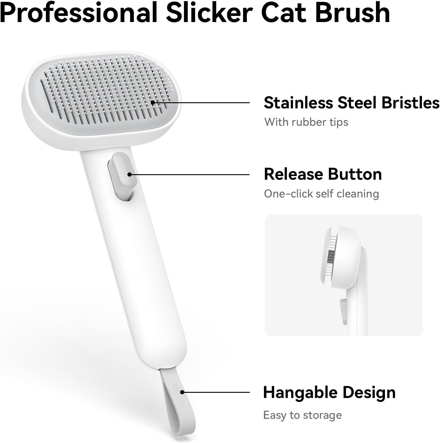 Cat Grooming Brush for Shedding – Deshedding Comb for Long & Short Hair Cats, Kittens & Rabbits - Best Pet Care Store