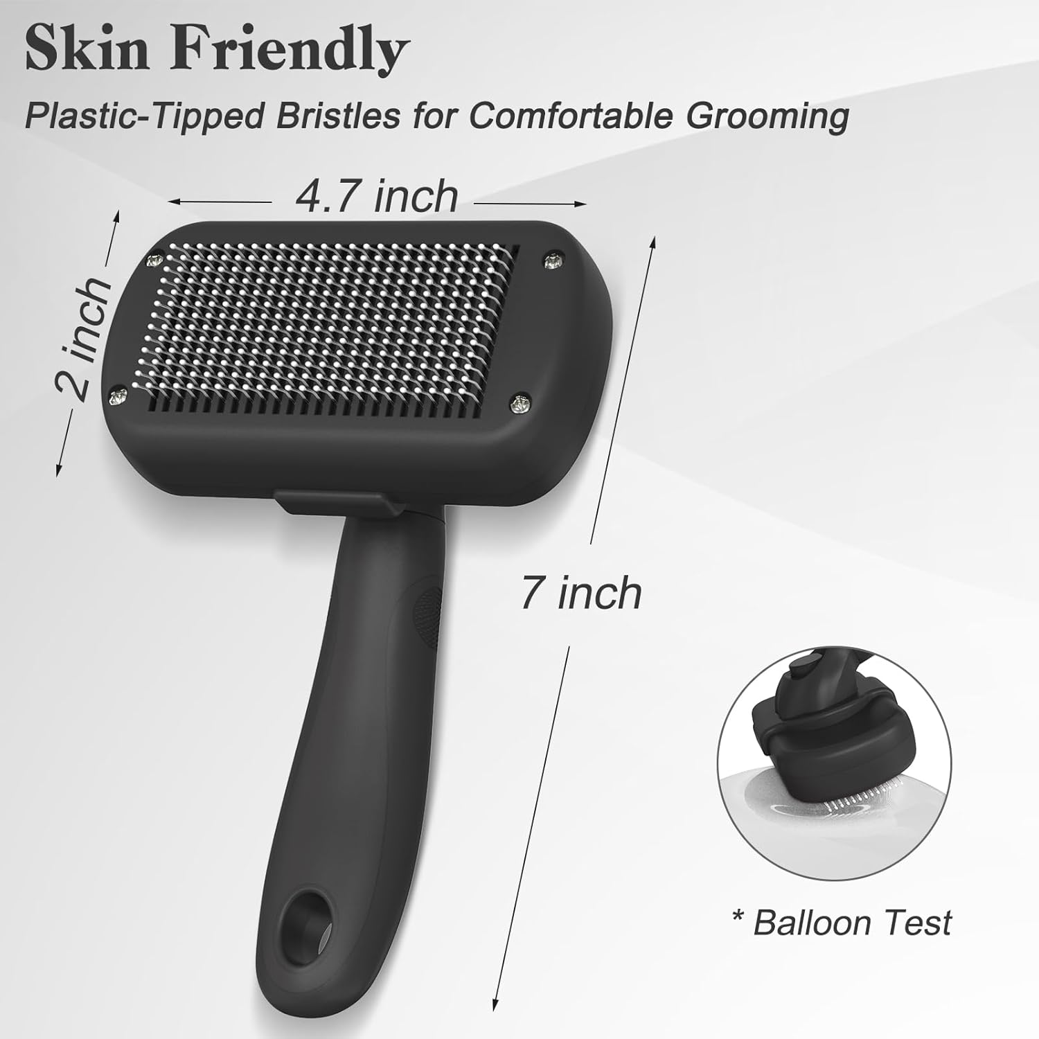 Self Cleaning Slicker Brush for Dogs & Cats - Skin Friendly Deshedding and Grooming Brush for Haired Pets, Pet Supplies Accessory, Black - Best Pet Care Store