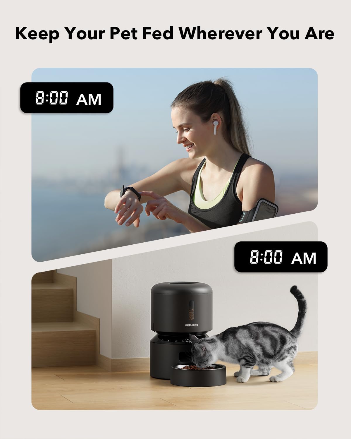 PETLIBRO Automatic Cat Feeder – 3L Programmable Dispenser, Timed Portions, Voice Meal Call, Dual Power - Best Pet Care Store