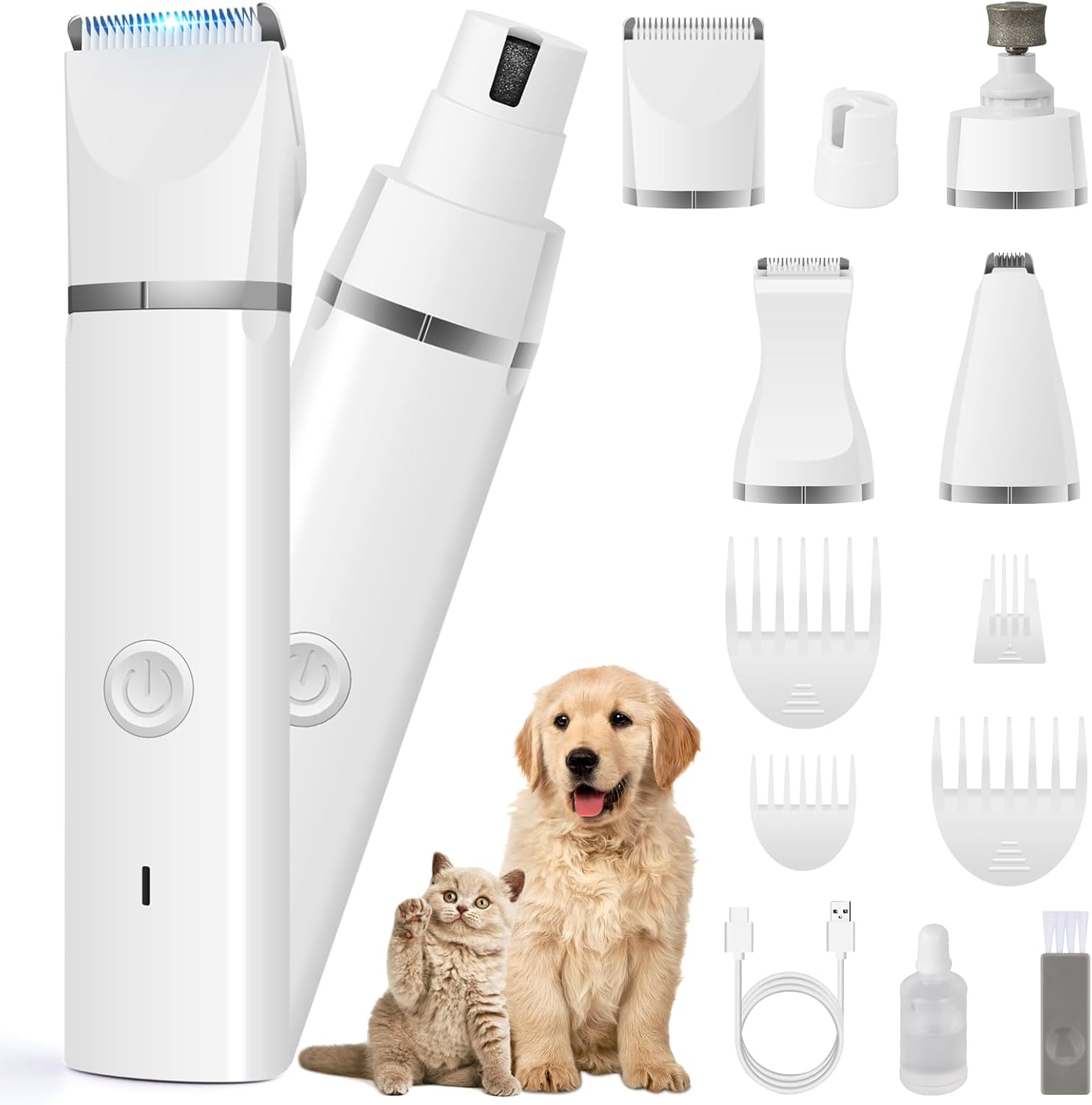 Dog Clippers & Paw Trimmer Grooming Kit – Low Noise, Rechargeable - Best Pet Care Store