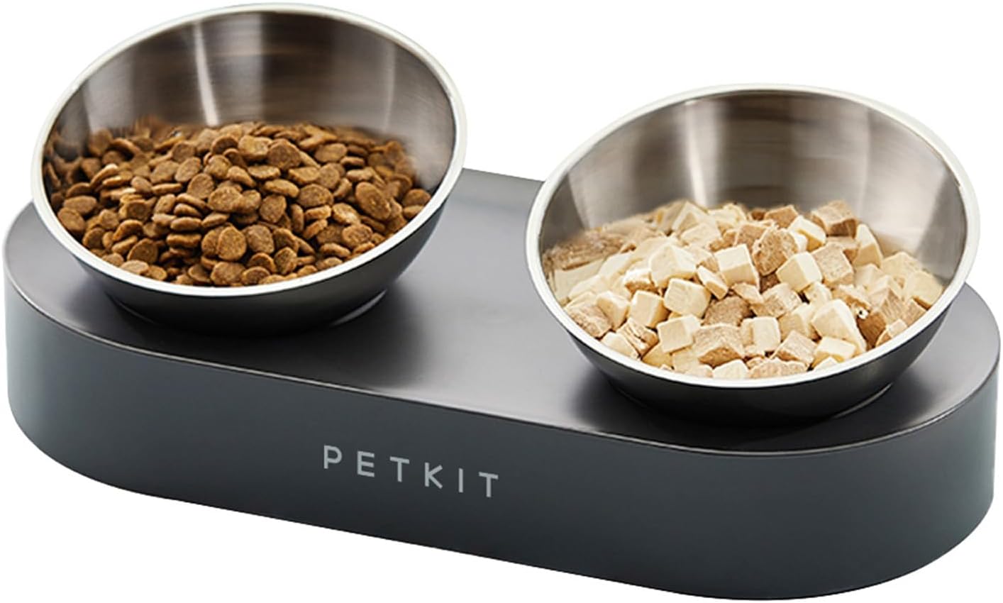 PETKIT 304 Stainless Steel Elevated Cat Bowls&Dog Bowls,Raised Cat Food and Water Bowl Set, Non-Slip, anti Vomiting 15°Tilted Cat Small Animal Plate - Best Pet Care Store