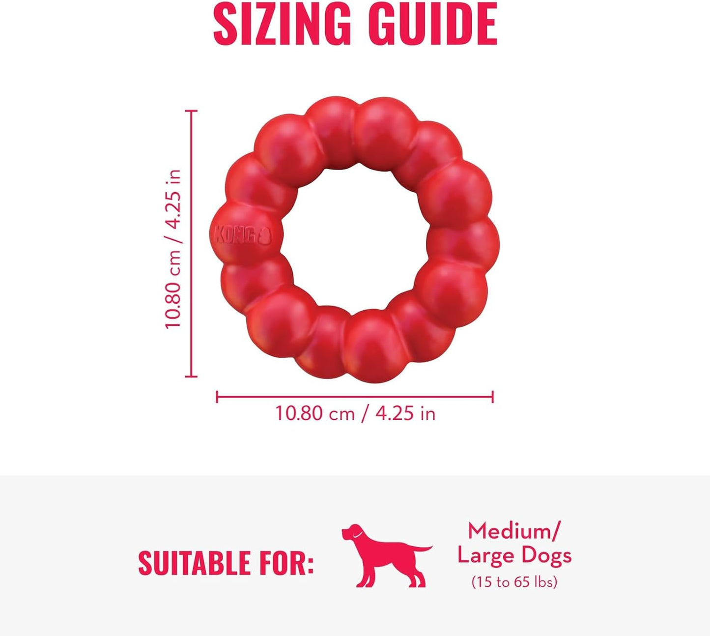 Ring - Natural Rubber Ring Toy for Healthy Chewing Habits - Chew Toy Supports Dog Dental Health - Dog Toy Supports Instincts during Playtime - for Medium/Large Dogs - Best Pet Care Store