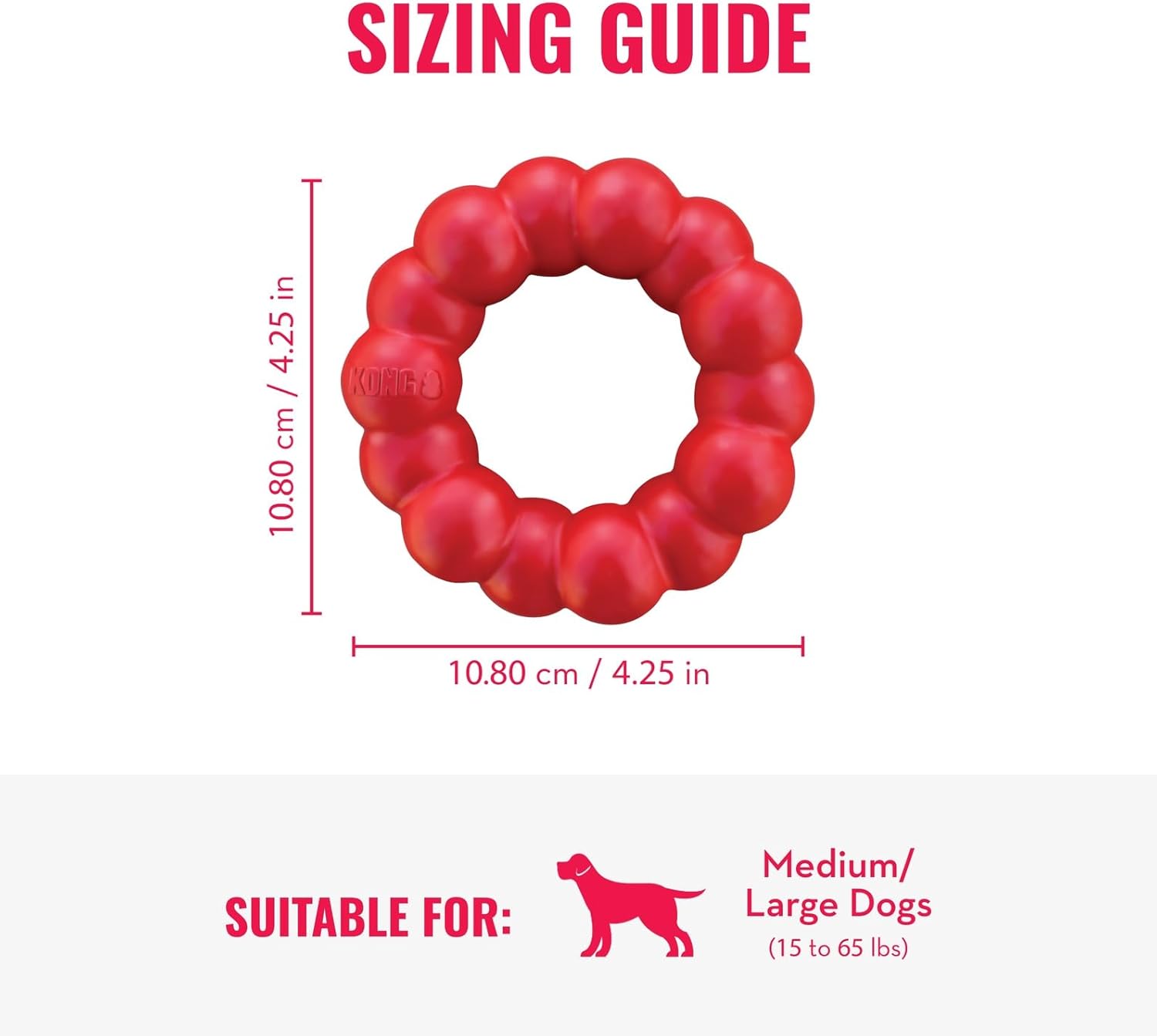 Ring - Natural Rubber Ring Toy for Healthy Chewing Habits - Chew Toy Supports Dog Dental Health - Dog Toy Supports Instincts during Playtime - for Medium/Large Dogs - Best Pet Care Store
