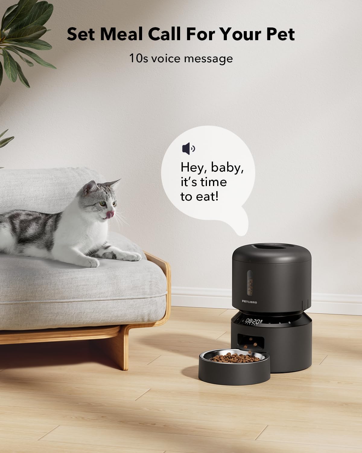 PETLIBRO Automatic Cat Feeder – 3L Programmable Dispenser, Timed Portions, Voice Meal Call, Dual Power - Best Pet Care Store