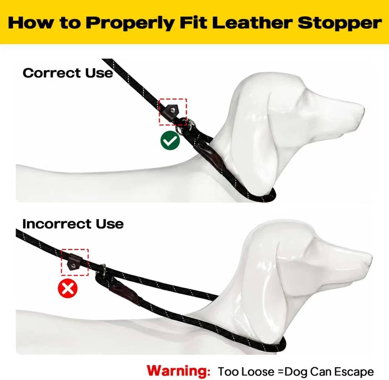Heavy-Duty Slip Lead Dog Leash – 6Ft Reflective Rope Leash for Large & Medium Dogs, Black - Best Pet Care Store