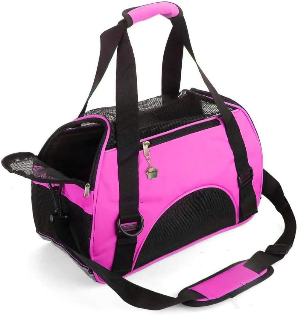 Cat Carrier,Soft-Sided Pet Travel Carrier for Cats,Dogs Puppy Comfort Portable Foldable Pet Bag Airline Approved (Small Rosered) - Best Pet Care Store
