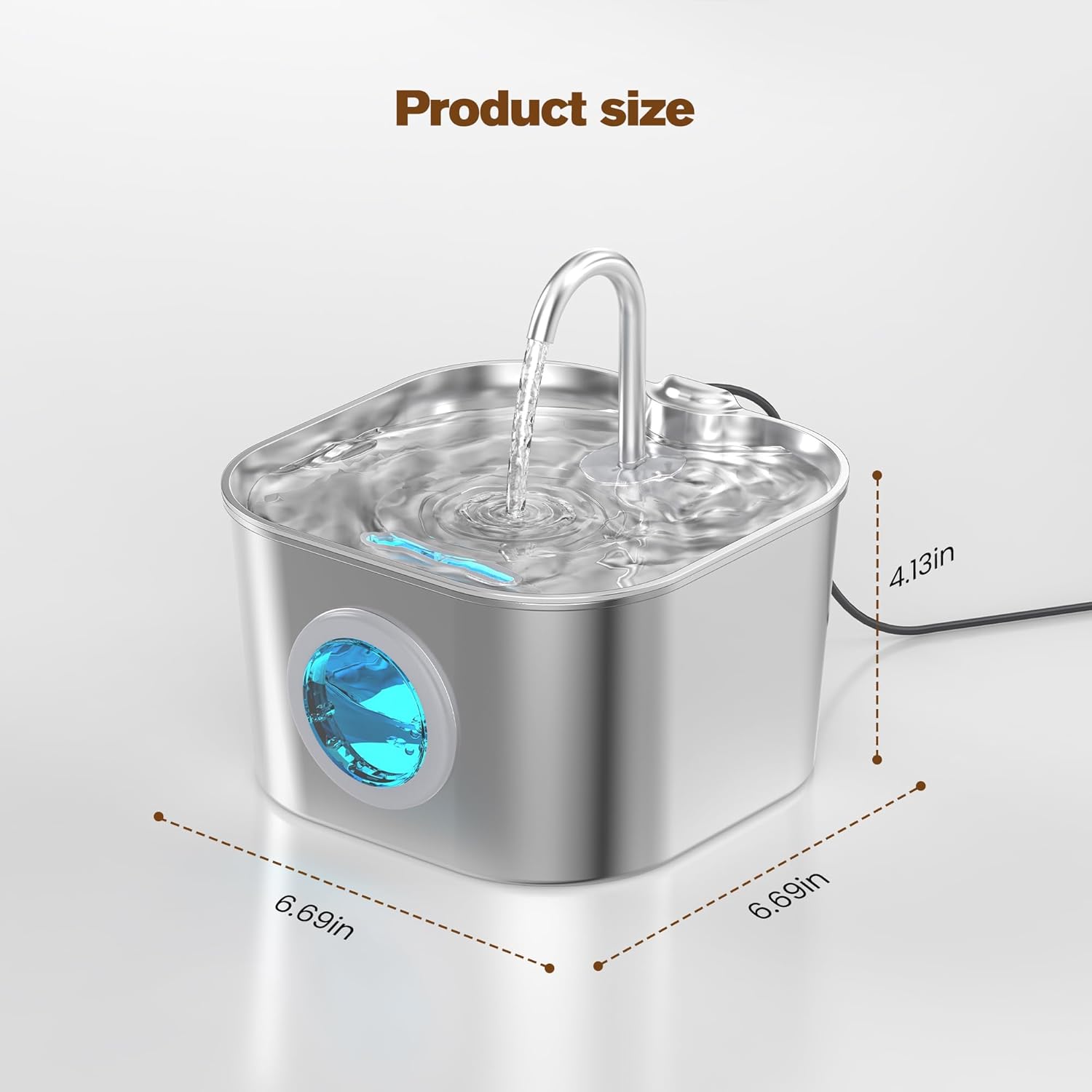 Stainless Steel Cat Water Fountain – Automatic Indoor Pet Waterer, 2.2L with Faucet Flow - Best Pet Care Store