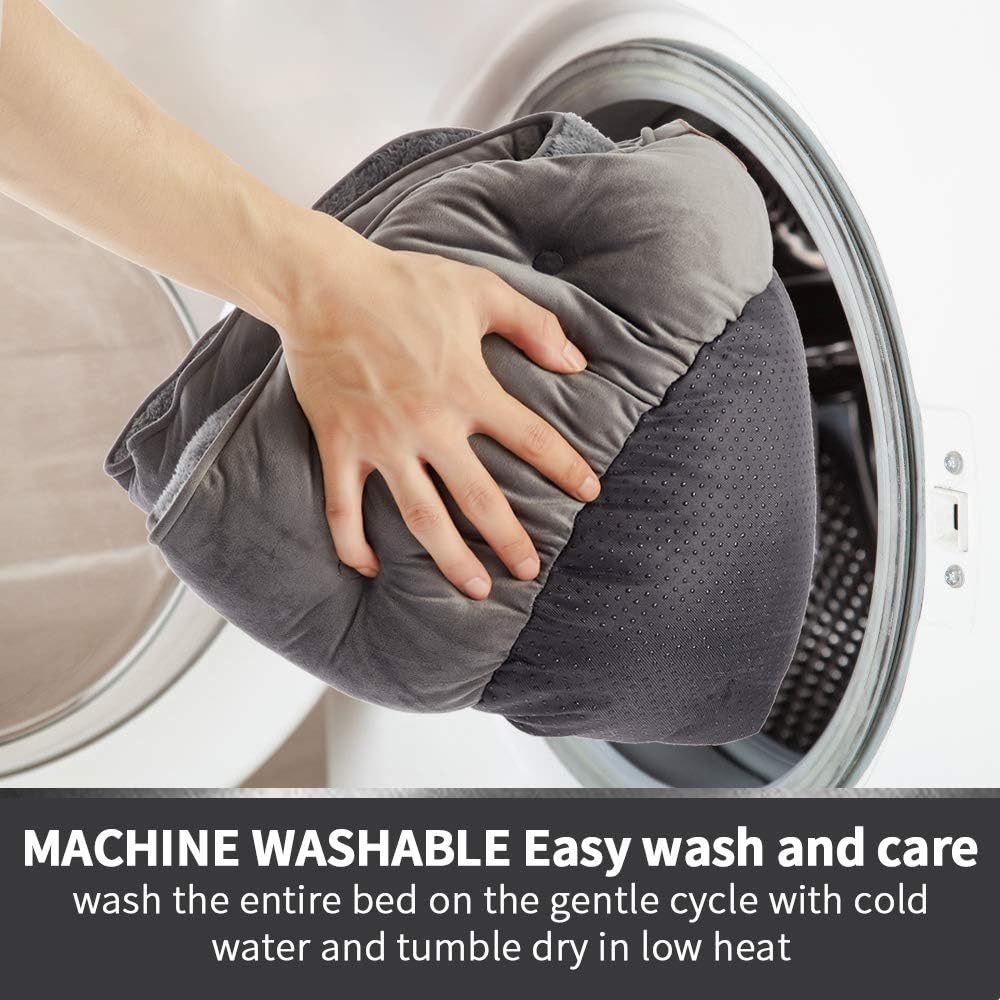 Small Dog & Cat Bed – Extra Soft, Machine Washable, Water-Resistant Bottom, 20", Grey - Best Pet Care Store