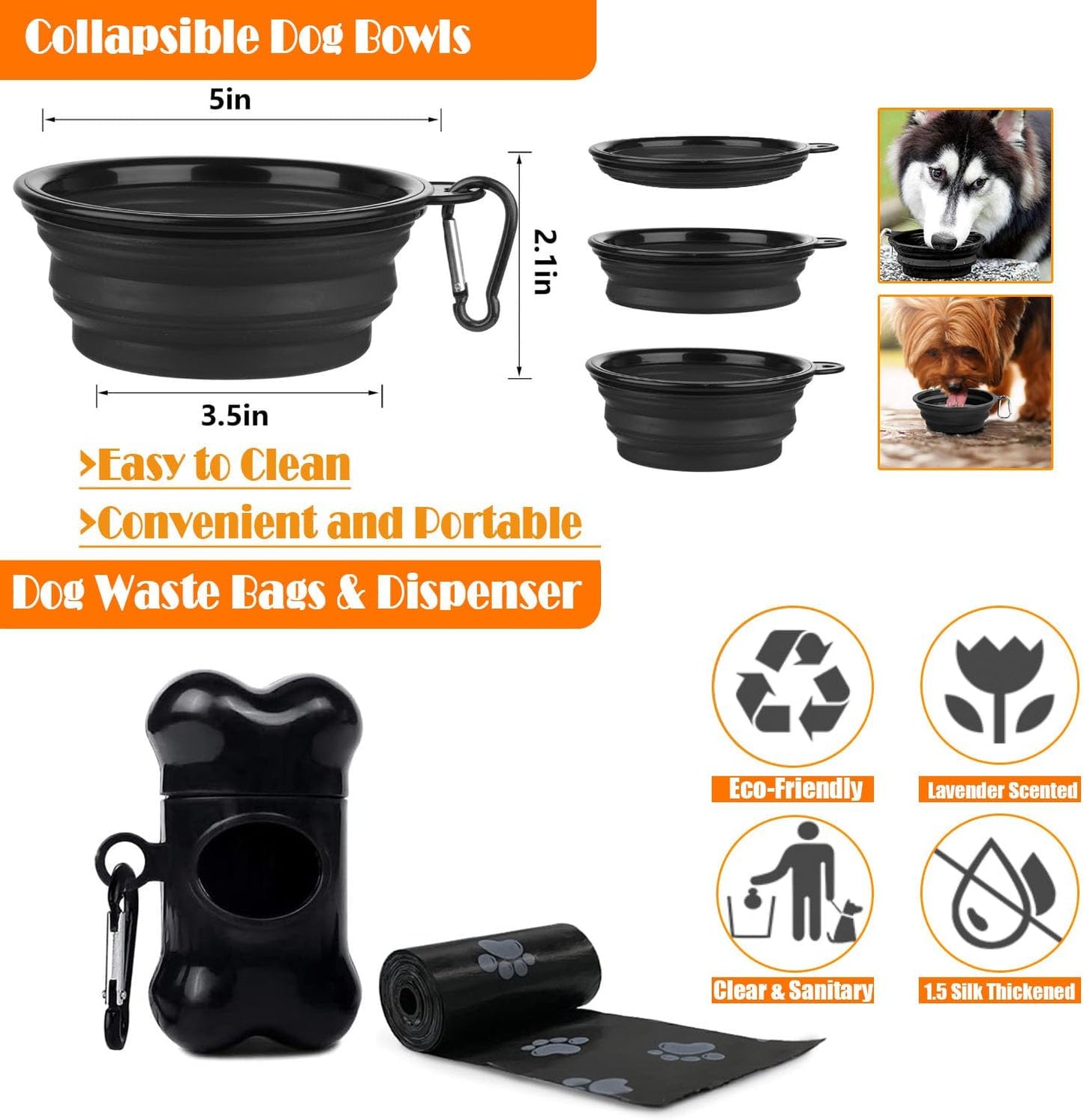 No-Pull Dog Harness, Collar & Leash Set – Includes Seat Belt, Collapsible Bowl & Poop Bag Dispenser, S–L - Best Pet Care Store