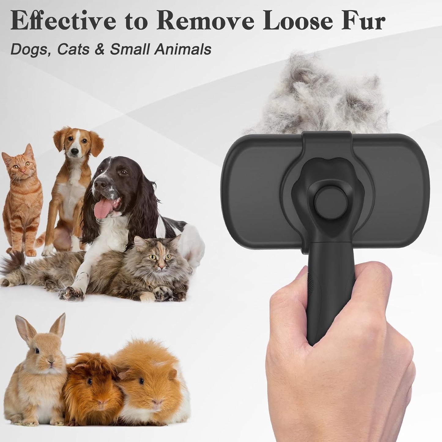Self Cleaning Slicker Brush for Dogs & Cats - Skin Friendly Deshedding and Grooming Brush for Haired Pets, Pet Supplies Accessory, Black - Best Pet Care Store