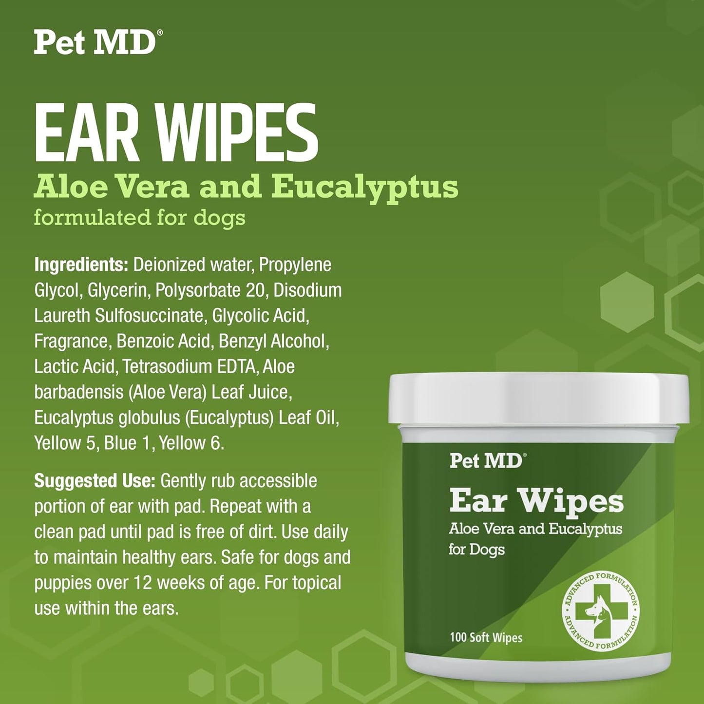 Dog Ear Cleaning Wipes – Vet-Formulated with Aloe Vera & Eucalyptus, 100ct - Best Pet Care Store