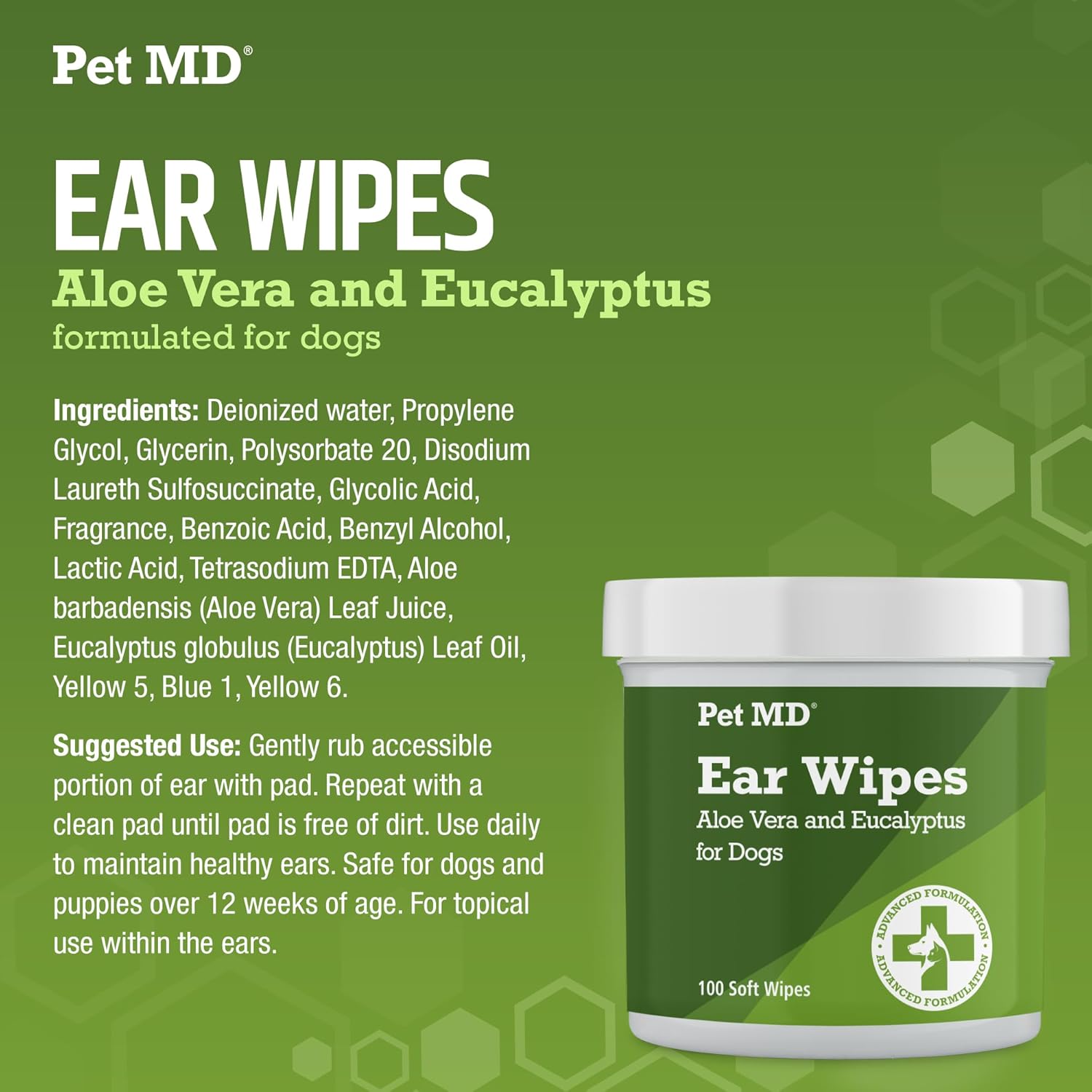 Dog Ear Cleaning Wipes – Vet-Formulated with Aloe Vera & Eucalyptus, 100ct - Best Pet Care Store