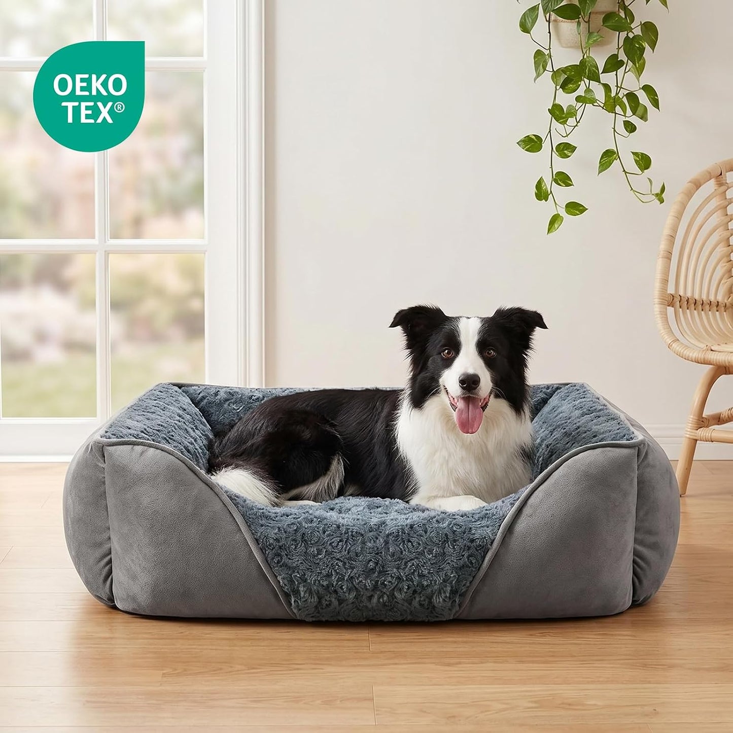 Washable Orthopedic Dog Bed – Soft Calming Rectangle Puppy Bed, Anti-Slip, Small 20"x19"x6" - Best Pet Care Store