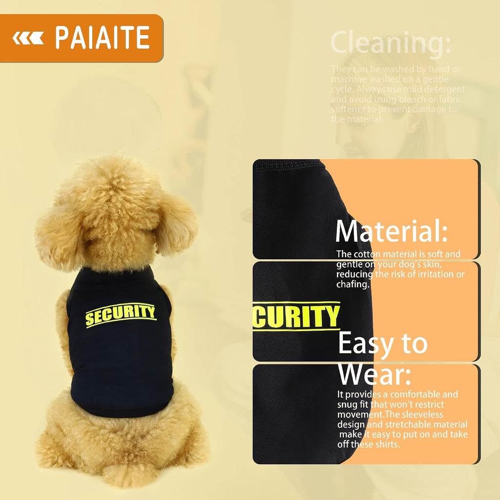 Cozy Cotton Dog Shirt Vest – Soft, Lightweight & Breathable with Graphics (Security) - Best Pet Care Store