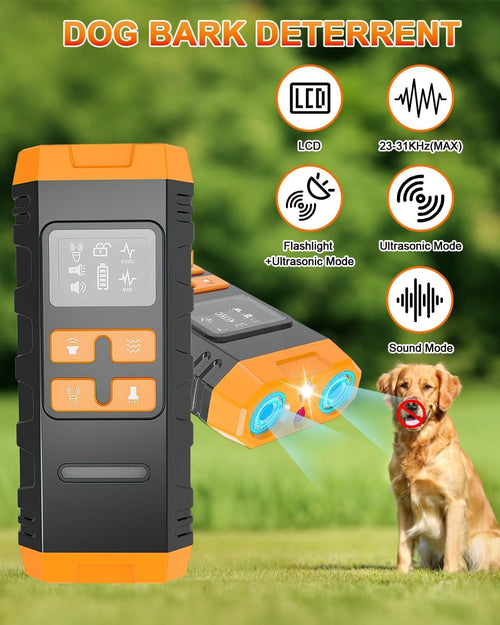 2026 Upgraded Ultrasonic Anti-Bark Device – 4 Modes, LED Light, LCD Screen, Indoor & Outdoor - Best Pet Care Store