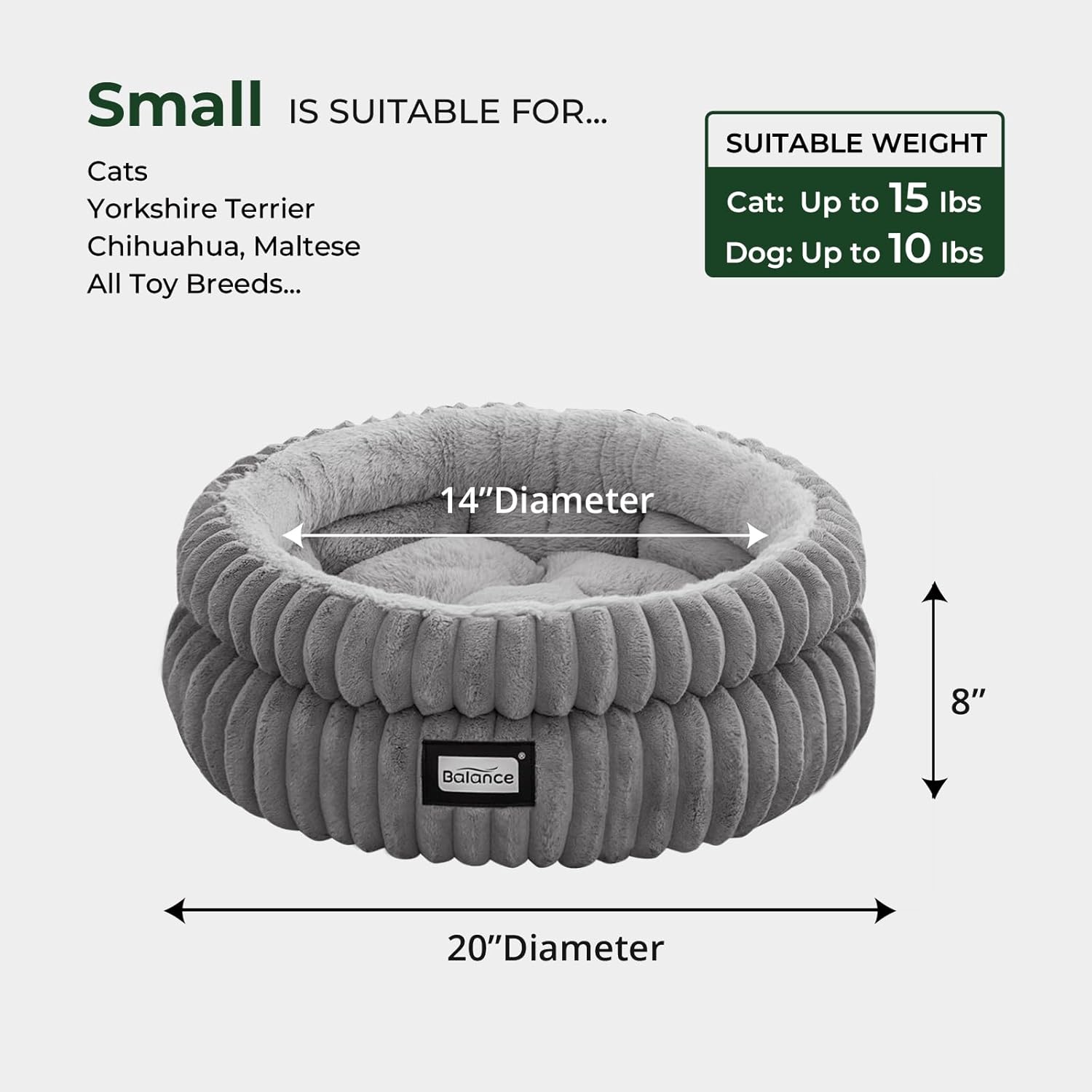 Washable Round Cat Bed – Super Soft Plush Faux Fur Kitten Bed with Anti-Slip Bottom - Best Pet Care Store