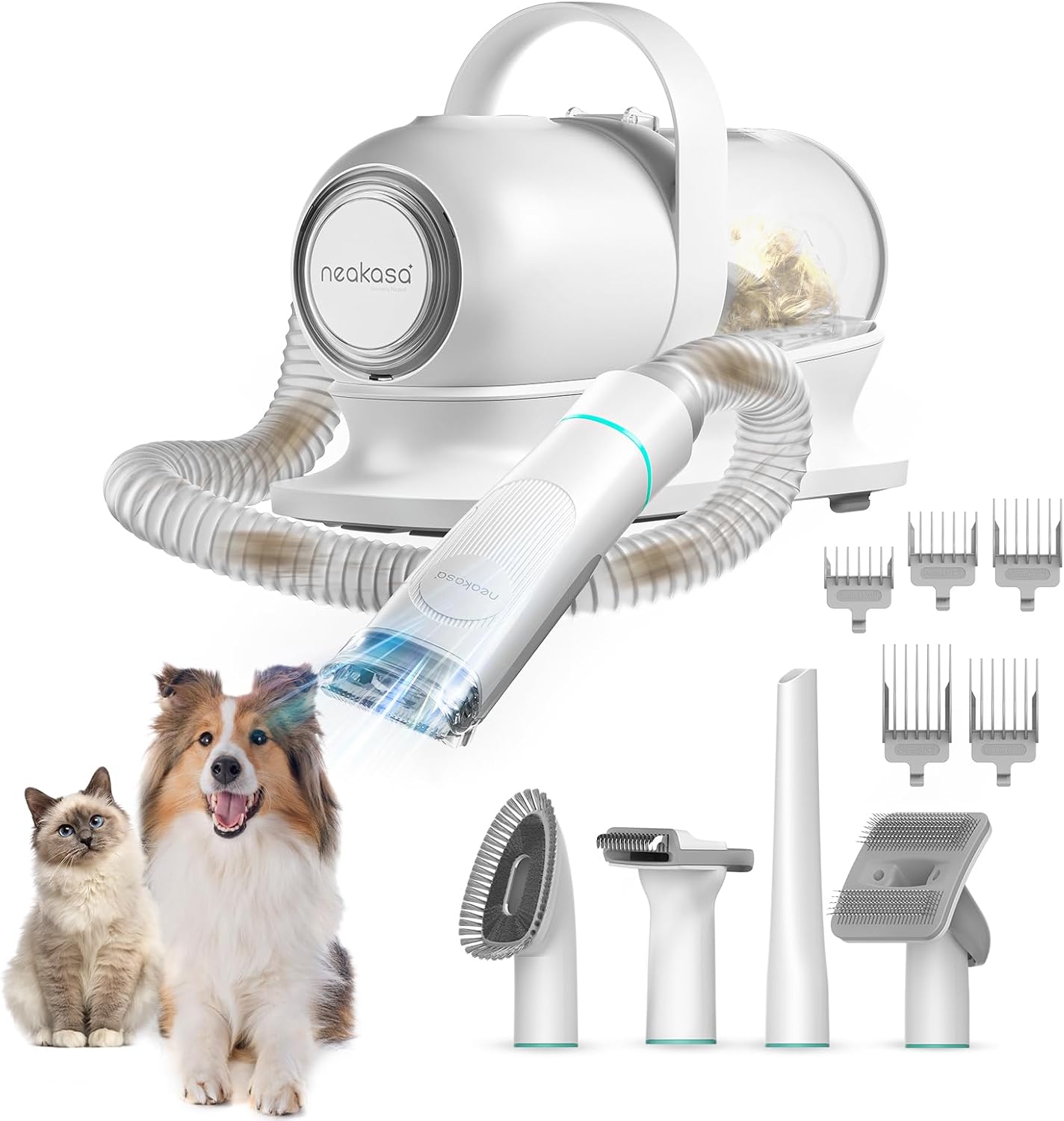 P1 Pro Pet Grooming Vacuum Suction 99% Pet Hair, Dog Grooming Kit with 5 Professional Grooming Shedding Tools for Dogs Cats and Other Animals - Best Pet Care Store