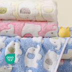 1 Pack 3 Blankets Super Soft Fluffy Premium Cute Elephant Pattern Pet Blanket Flannel Throw for Dog Puppy Cat Blue/Pink/Yellow Small(23X16 Inch)