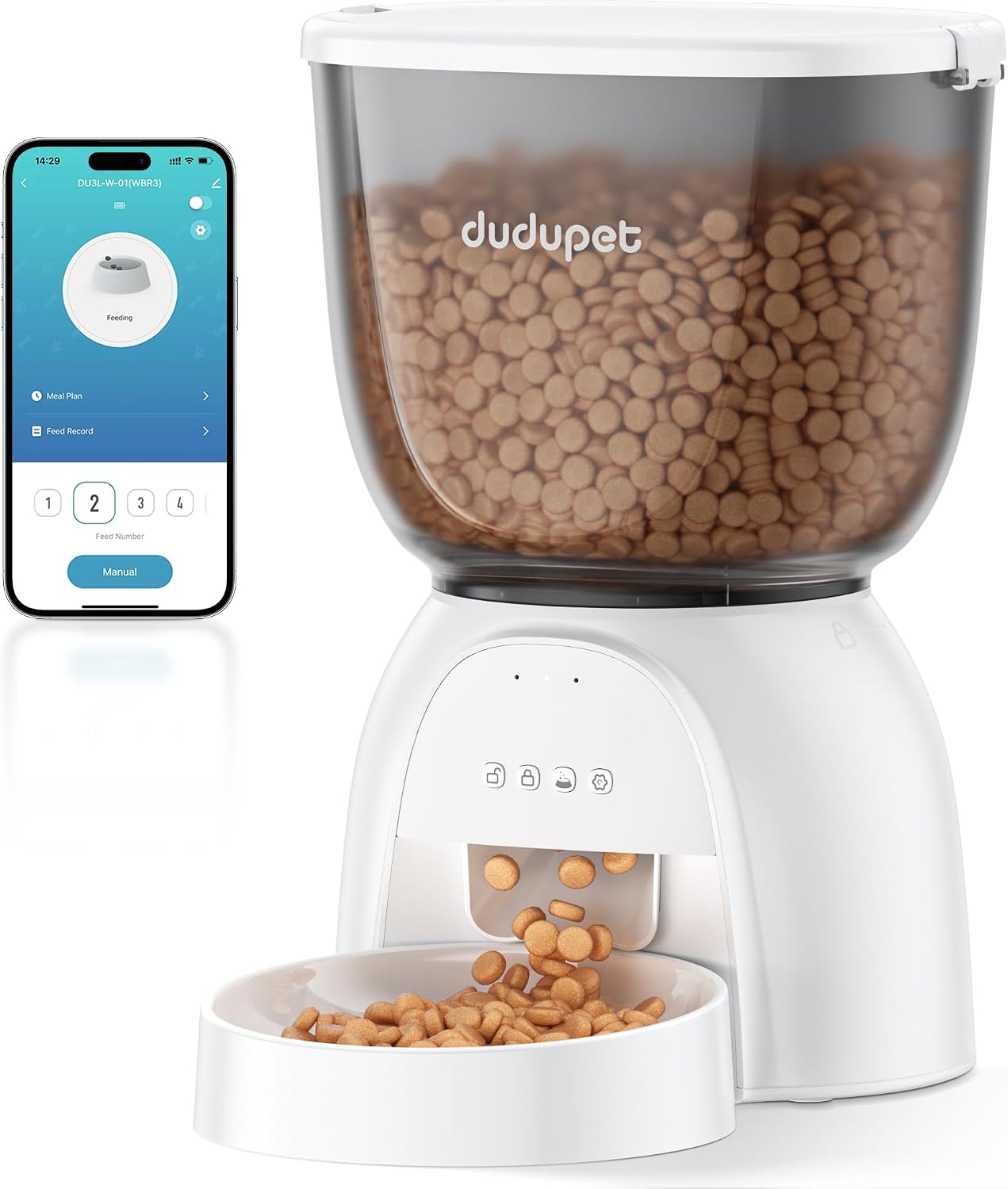 Automatic Cat Feeder with Wifi, Timed Cat Dry Food Dispenser for Cats Dog | 5L Capacity, 5G&2.4Ghz App Remote Control, Dual Power Supply,10 Meals 1-15 Portion Programmable, Cat Feeder for Multiple Pets - Best Pet Care Store