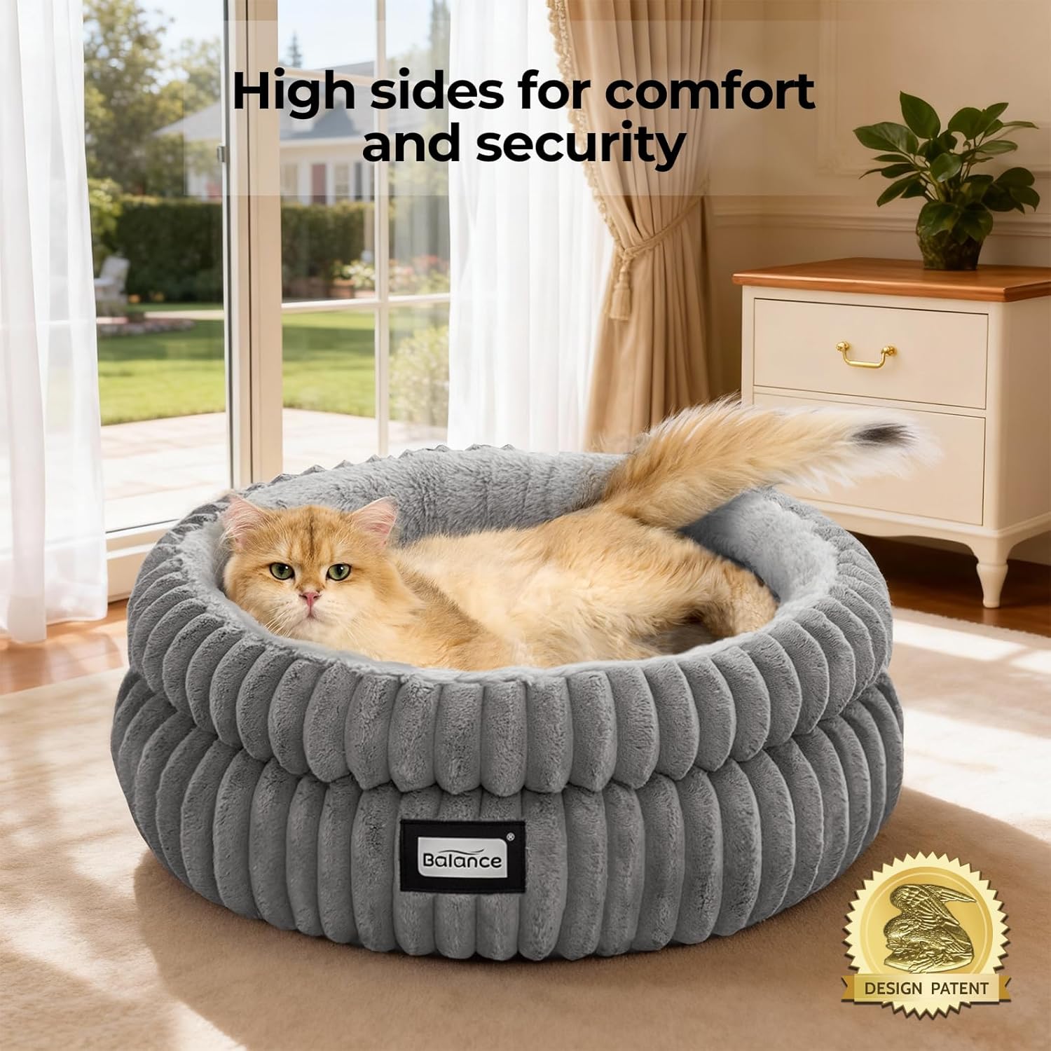 Washable Round Cat Bed – Super Soft Plush Faux Fur Kitten Bed with Anti-Slip Bottom - Best Pet Care Store