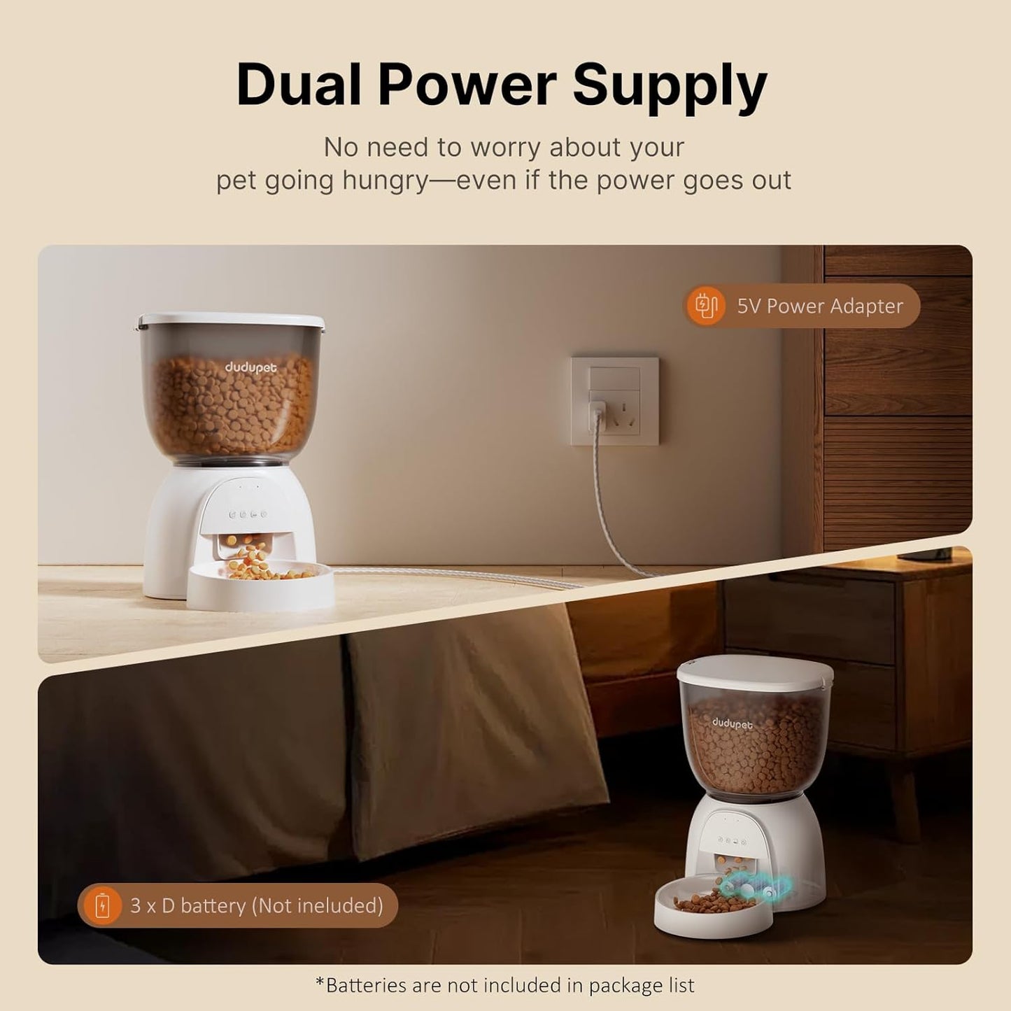 Automatic Cat Feeder with Wifi, Timed Cat Dry Food Dispenser for Cats Dog | 5L Capacity, 5G&2.4Ghz App Remote Control, Dual Power Supply,10 Meals 1-15 Portion Programmable, Cat Feeder for Multiple Pets - Best Pet Care Store