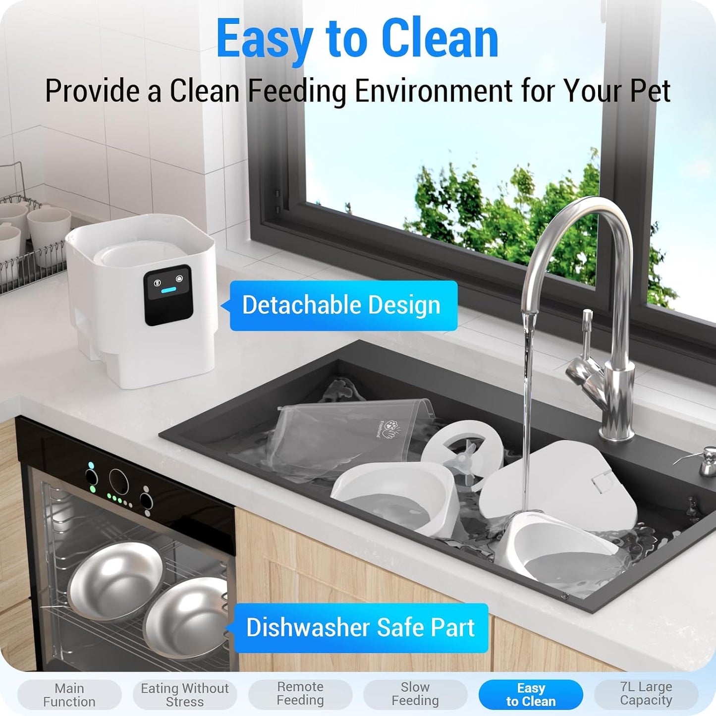 5G Wifi Automatic Cat Feeder 2 Cats: Dual Automatic Dog Feeder with APP Control, Cat Food Dispenser for Multiple Pets, Detachable for Easy Clean, 7L Large Food Storage -29 Cup (ACF190W-C) - Best Pet Care Store