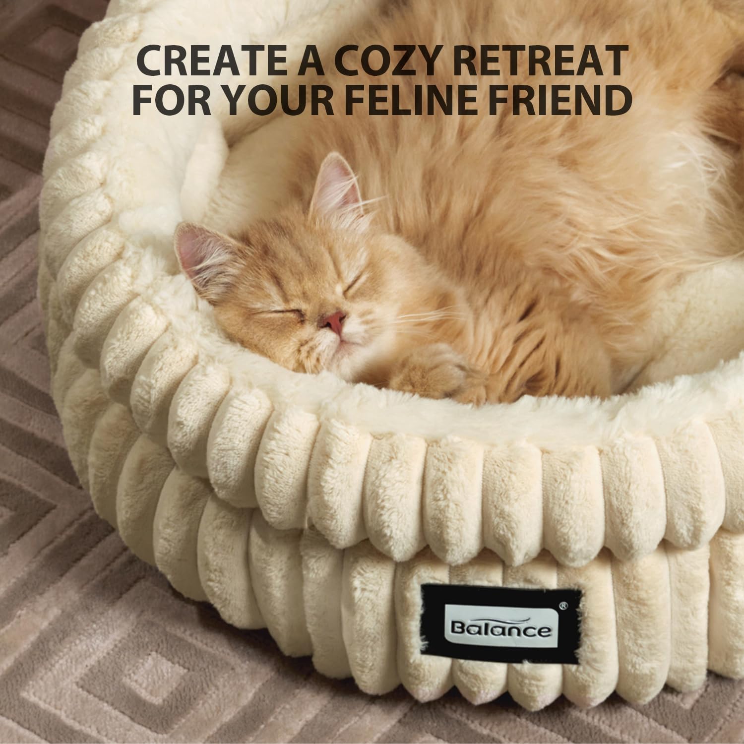 Washable Round Cat Bed – Super Soft Plush Faux Fur Kitten Bed with Anti-Slip Bottom - Best Pet Care Store