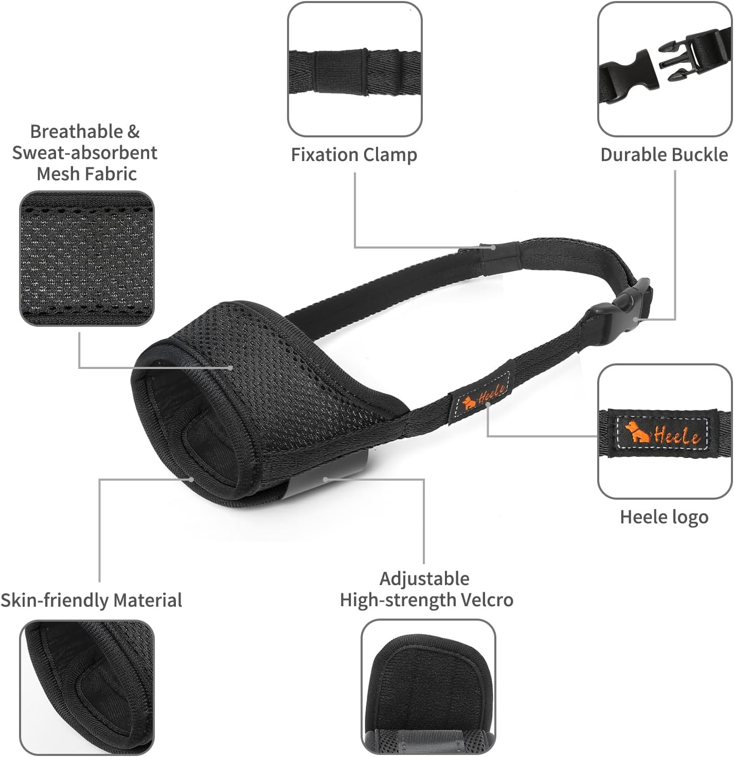 Dog Muzzle,Soft Nylon Muzzle anti Biting Barking Chewing,Air Mesh Breathable Drinkable Adjustable Loop Pets Muzzle for Small Medium Large Dogs 4 Colors 4 Sizes (Black, L) - Best Pet Care Store