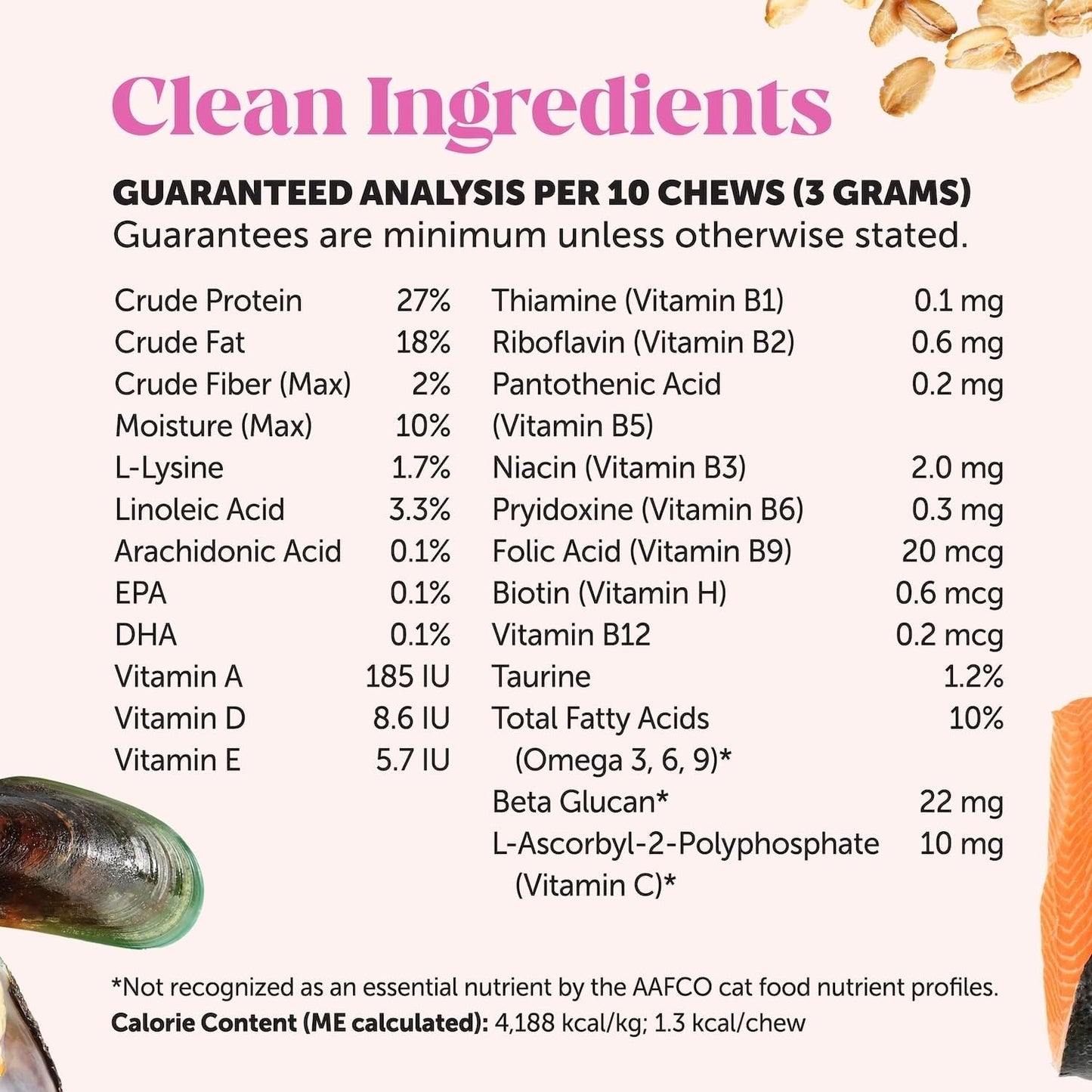 Cat Multivitamin Crunchy Creamy Chews - Daily Cat Vitamins with Lysine, Prebiotics, Omega 3 Fish Oil - Cat Treats for Immune Support, Skin Coat, Digestion, Heart + Joint Health (30-Day Supply) - Best Pet Care Store