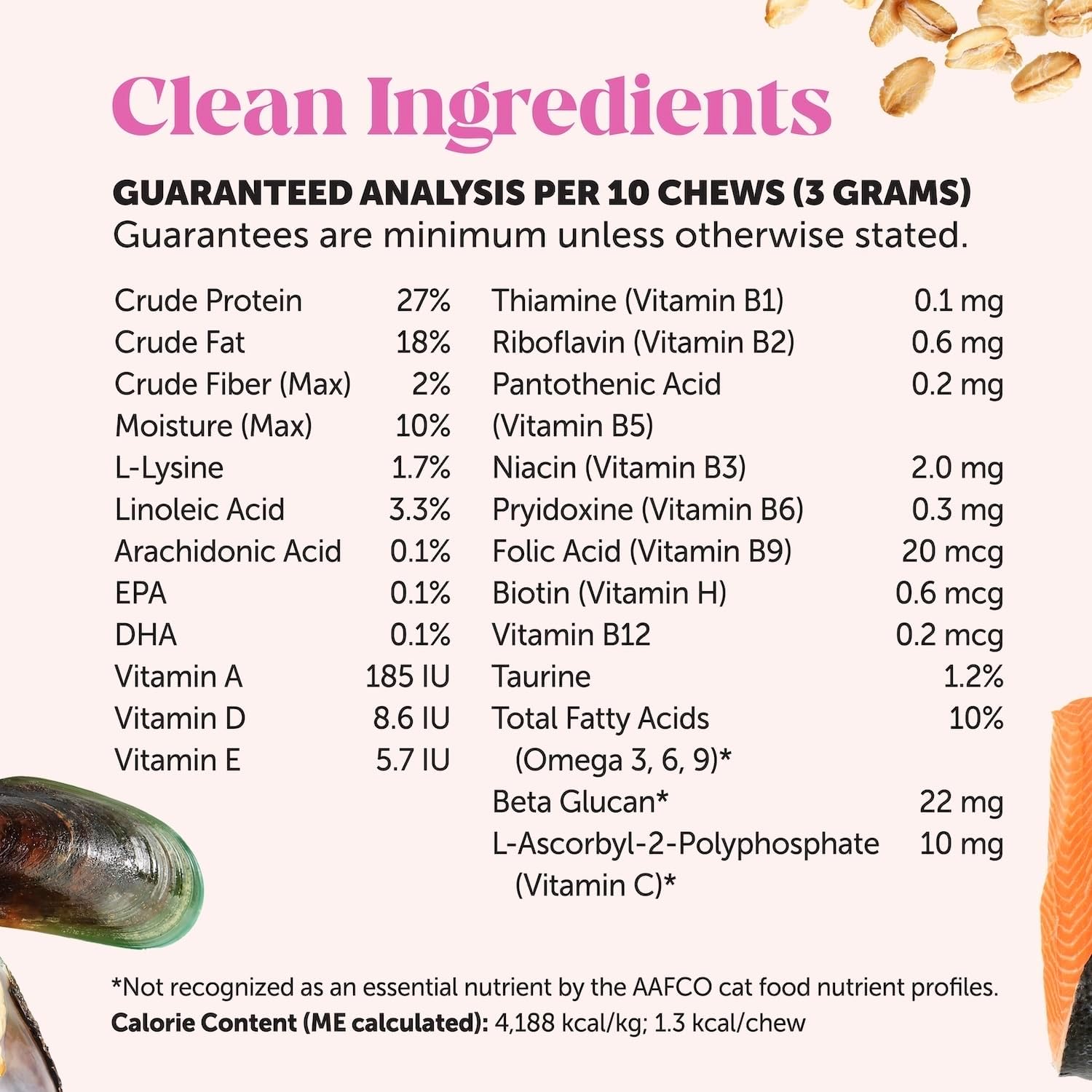 Cat Multivitamin Crunchy Creamy Chews - Daily Cat Vitamins with Lysine, Prebiotics, Omega 3 Fish Oil - Cat Treats for Immune Support, Skin Coat, Digestion, Heart + Joint Health (30-Day Supply) - Best Pet Care Store