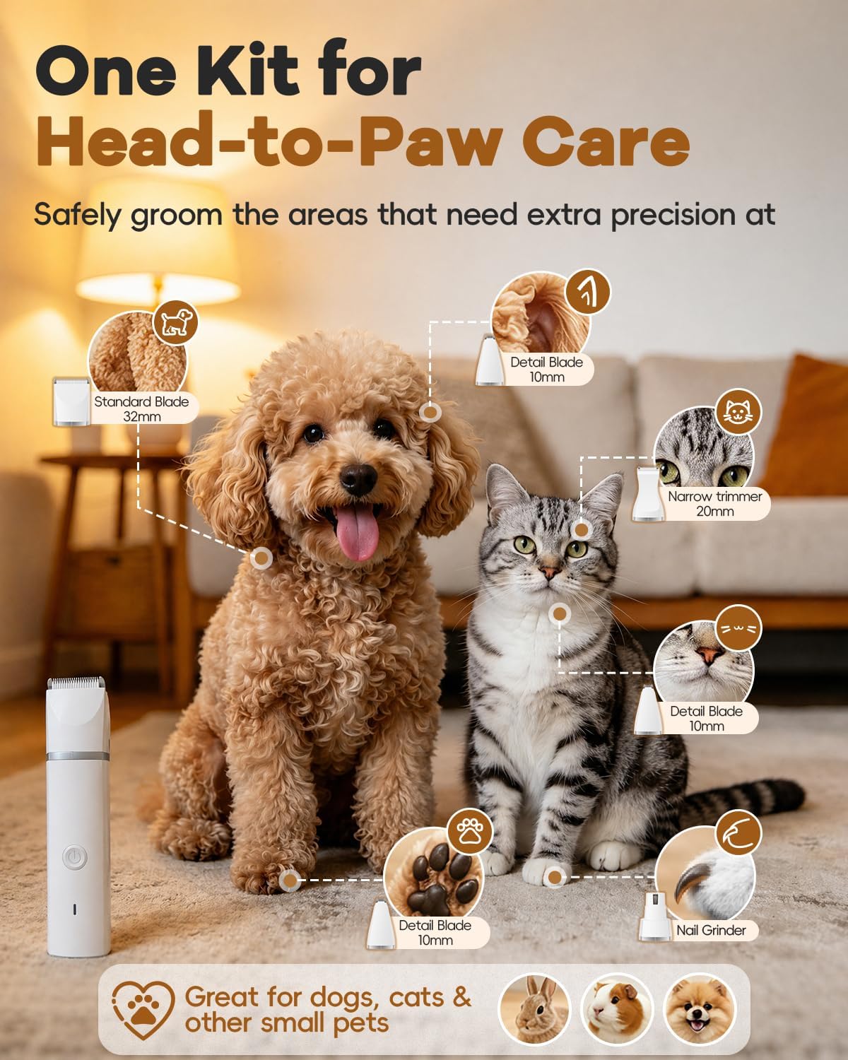 Dog Clippers & Paw Trimmer Grooming Kit – Low Noise, Rechargeable - Best Pet Care Store