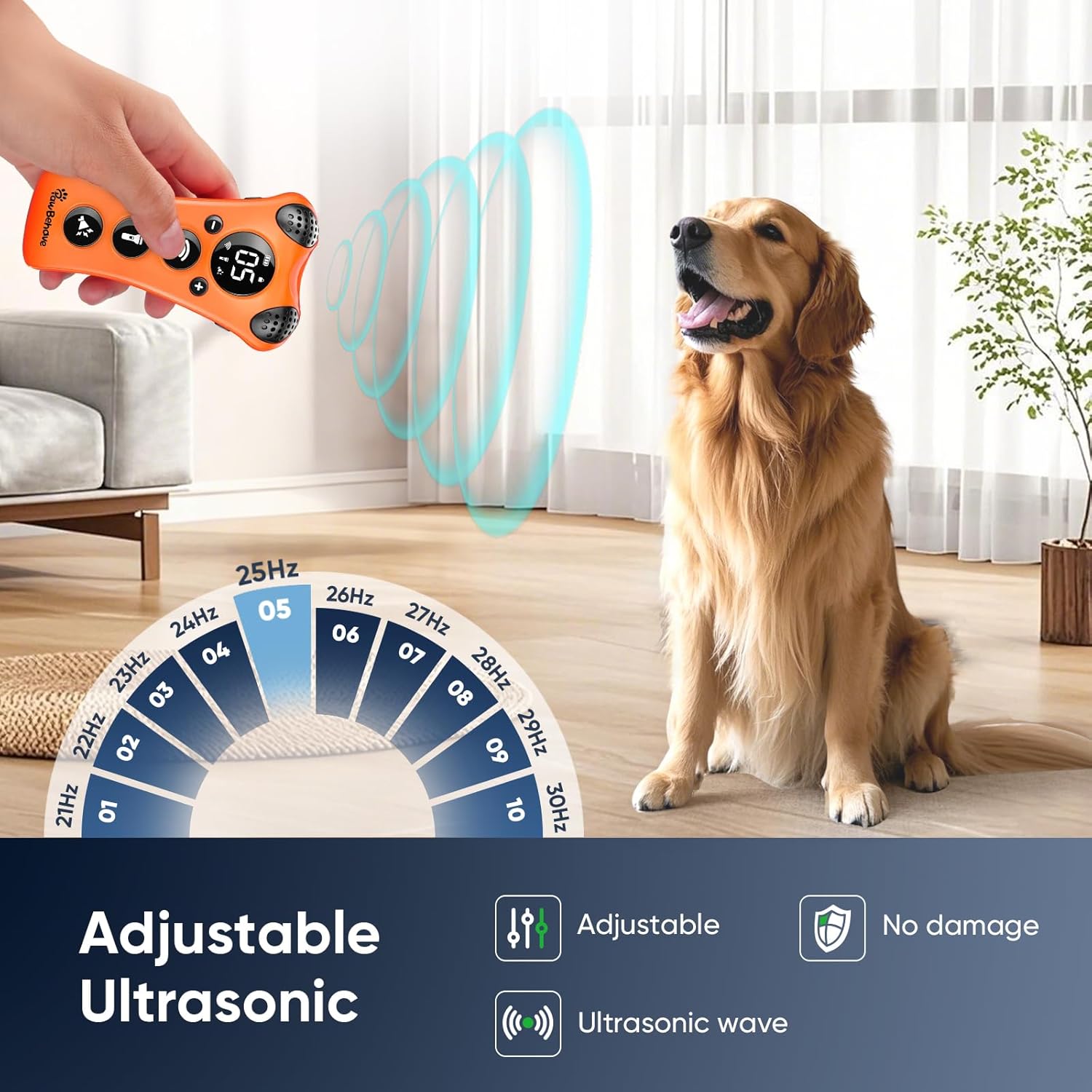 Adjustable Ultrasonic Dog Trainer – Variable Frequency Bark Corrector with Flashlight - Best Pet Care Store