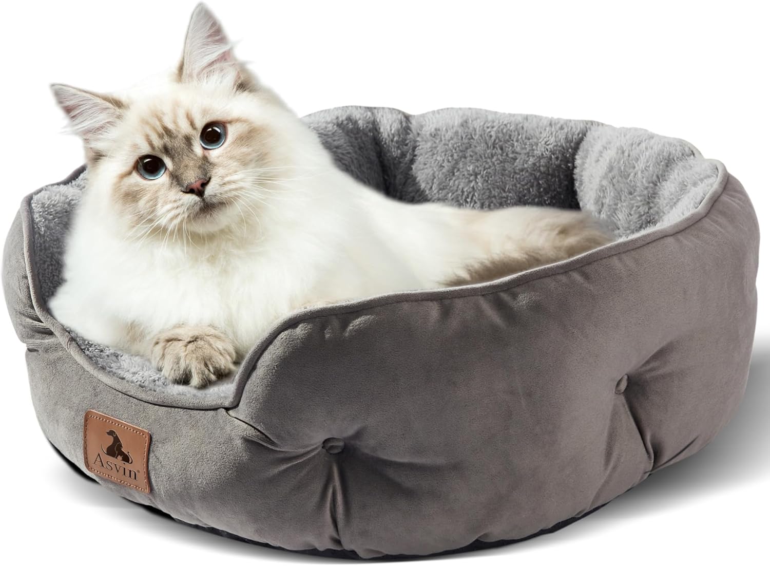 Small Dog & Cat Bed – Extra Soft, Machine Washable, Water-Resistant Bottom, 20", Grey - Best Pet Care Store