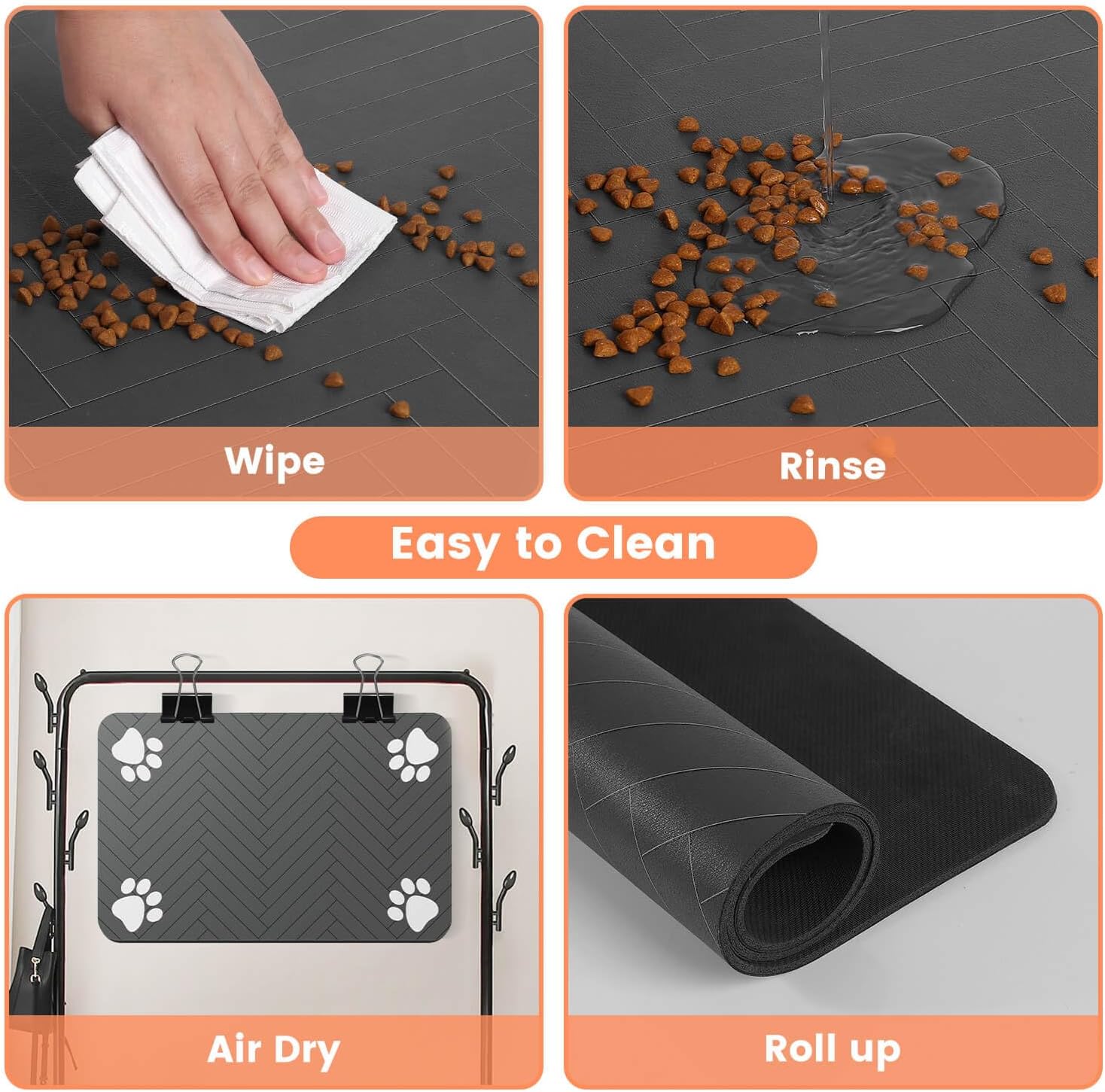Absorbent Pet Feeding Mat – Waterproof Non-Slip Placemat for Dog & Cat Food Bowls, 20"x12" - Best Pet Care Store