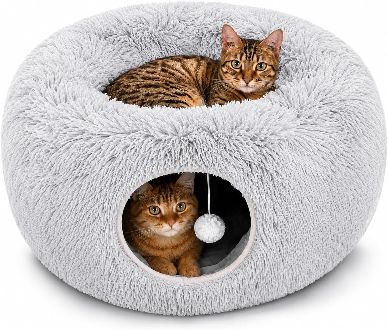 Large Collapsible Cat Donut Tunnel Bed – 3-in-1 Circle Hideaway - Best Pet Care Store