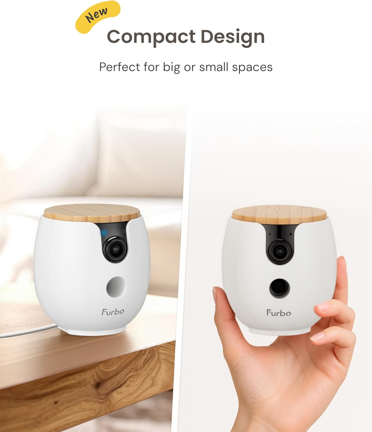 Mini 360° 2K QHD Pet Camera: Basic See, Talk & Toss Features, No AI Alerts, No Subscription Required, Dog & Cat Rotating Treat Dispenser W/Phone App, Smart Indoor Cam, 2-Way Audio & Night Vision - Best Pet Care Store