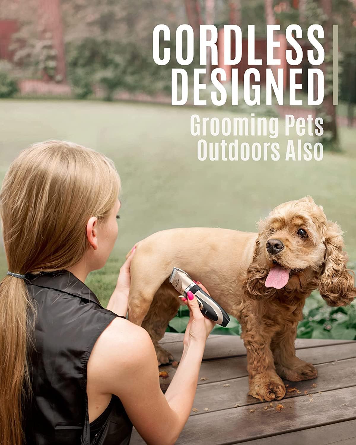 Cordless Dog Clippers & Grooming Kit – Low Noise, Rechargeable (Gold) - Best Pet Care Store