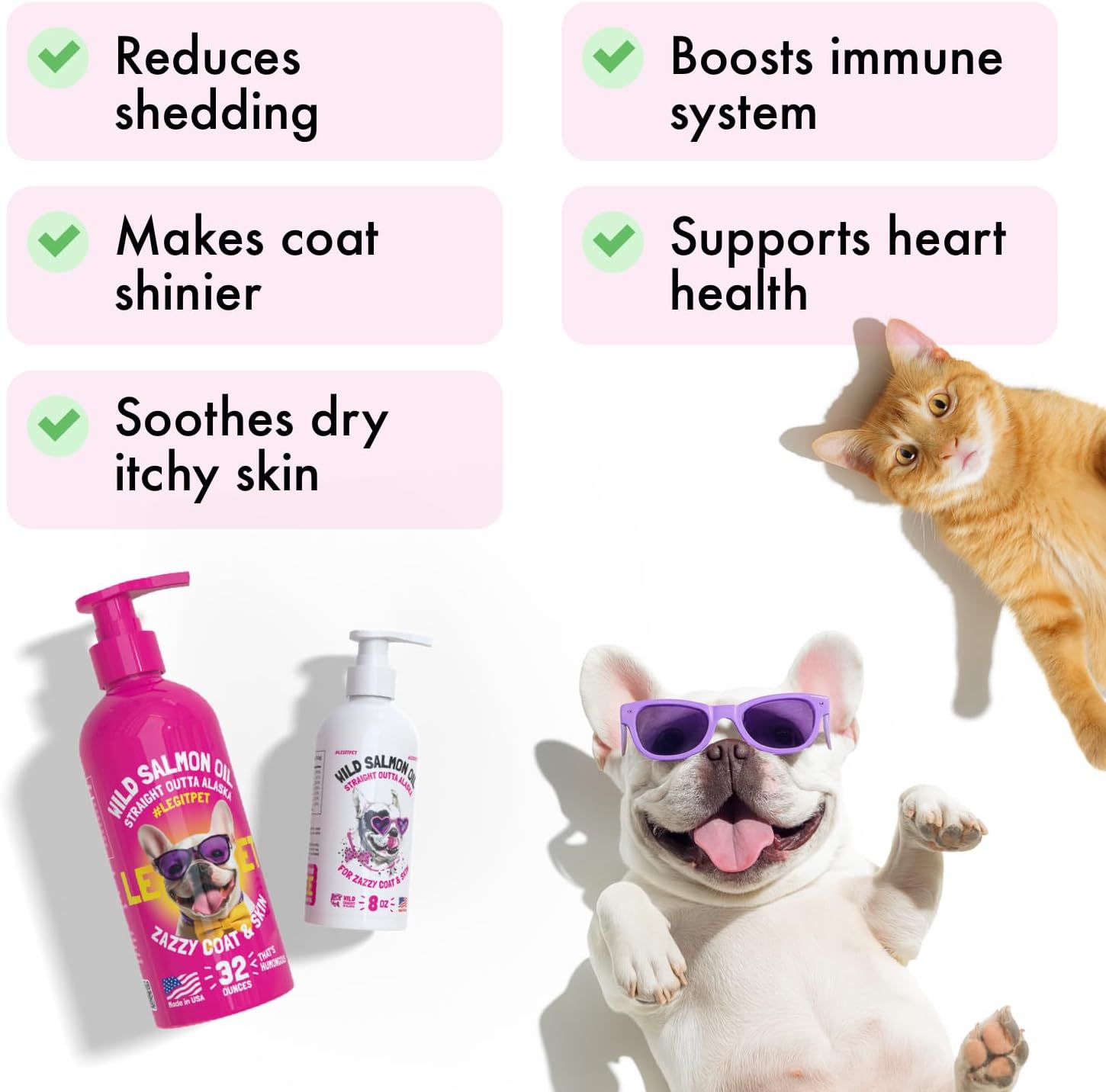 Wild Alaskan Salmon Oil for Dogs & Cats – Omega 3 6 9 Skin & Coat Supplement, 32oz - Best Pet Care Store